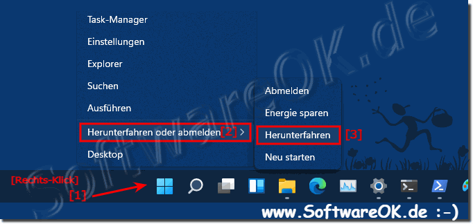 Windows 11-PC richtig ausschalten über das Windows-X Menü!