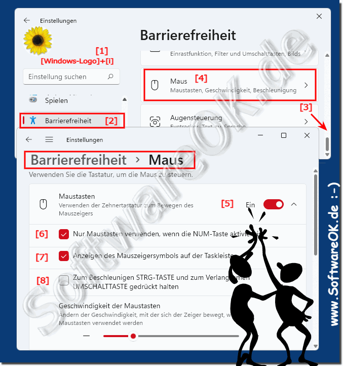 Numerisches Tastenfeld als Steuerung der Maus unter Windows 11!