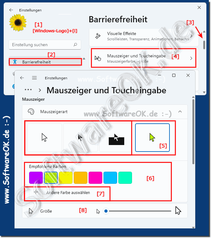 Gre und den Stil des Mauszeigers unter Windows 11 ndern!