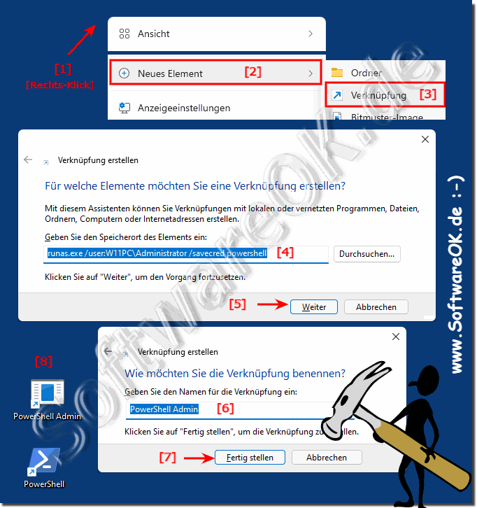 Administrator Desktop Verknüpfung auf Windows 11 ohne Kennwort!