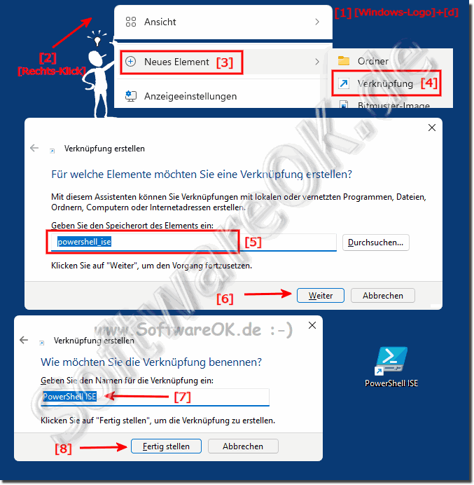 PowerShell ISE Desktop Verknpfung unter Windows 11!