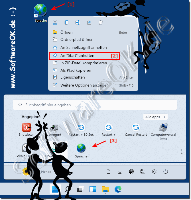 Spracheinstellungen im Windows 11 Start-Menu!