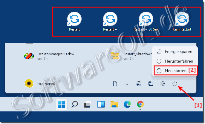 Neustart von Windows 11 und Erzwungener-Neustart!