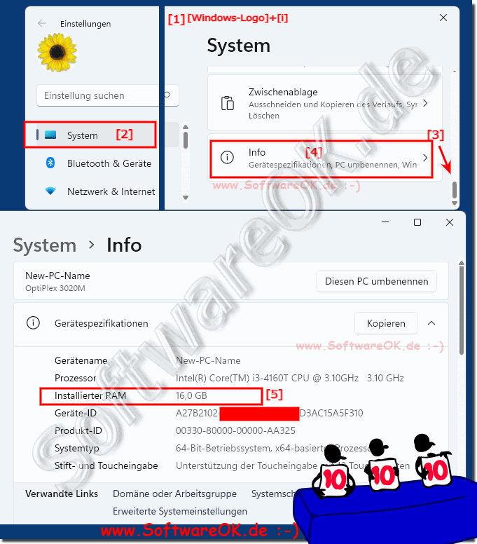 Die RAM-Gre und Wichtige PC-Systeminfos unter Windows 11!