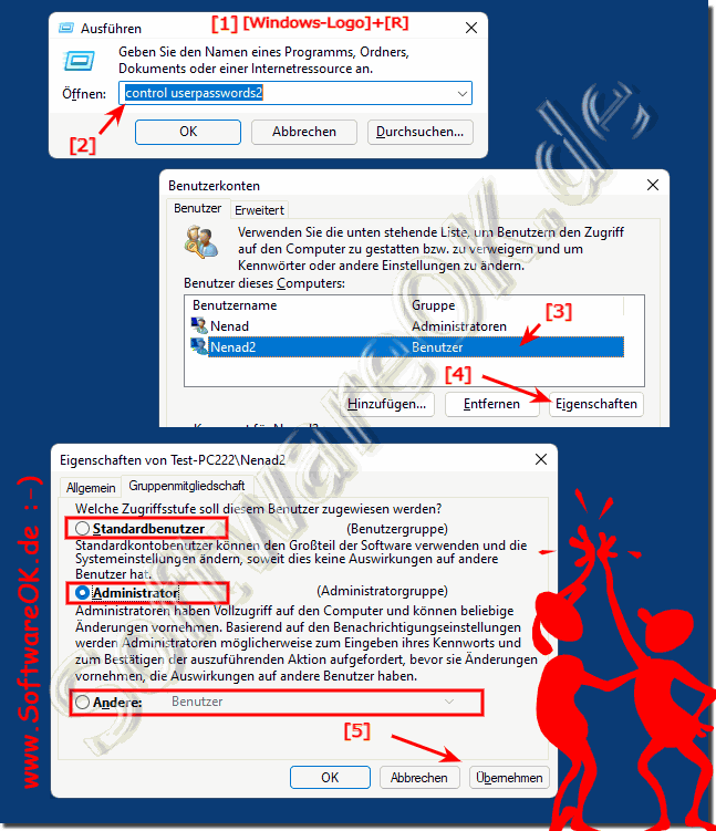 Kontotyp eines Benutzers ändern unter Windows 11!