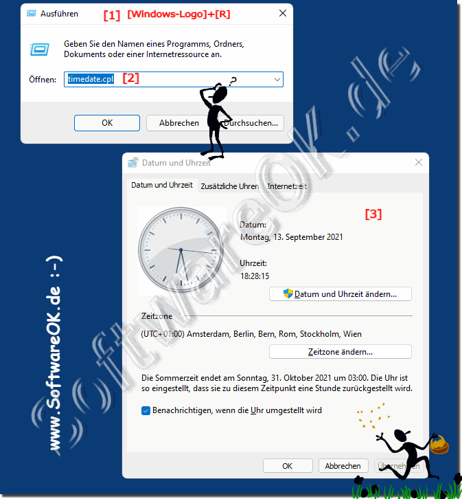 Altes Datum Zeit Dialog unter Windows 11 starten!