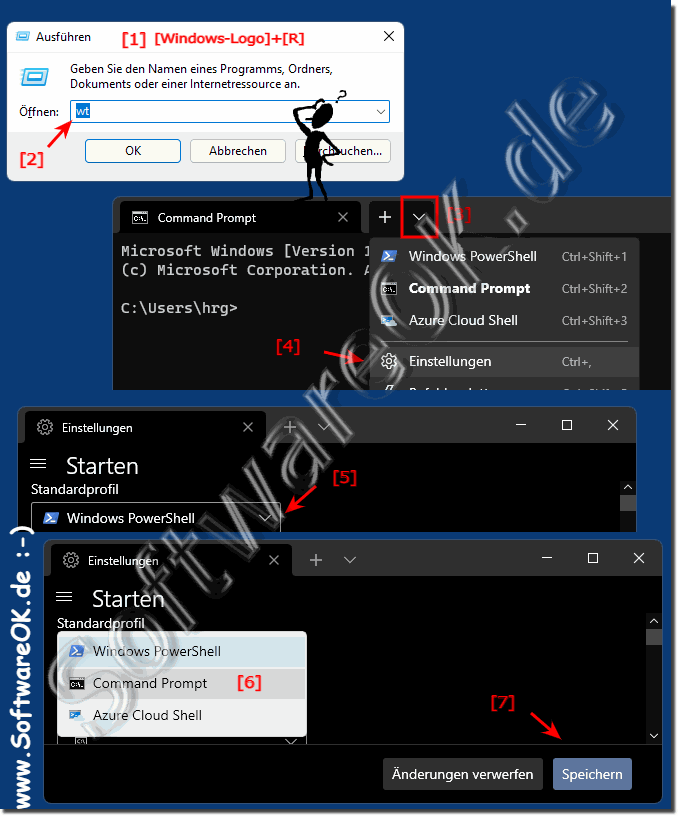 Windows-11 Terminal-APP mit der Eingabeaufforderung als Standard!