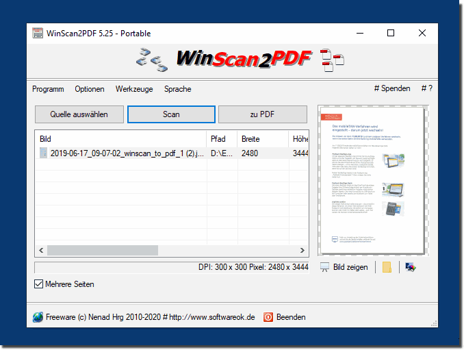 Windows Scannen und sofort PDF-en! 