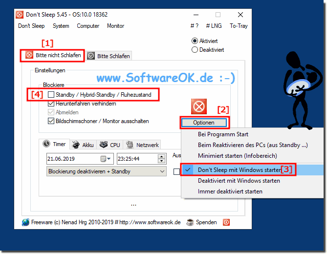 Schlafmodus Blockierung mit Windows Starten Lassen!