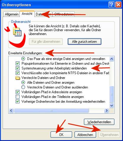 Systemsteuerung im Arbeitsplatz