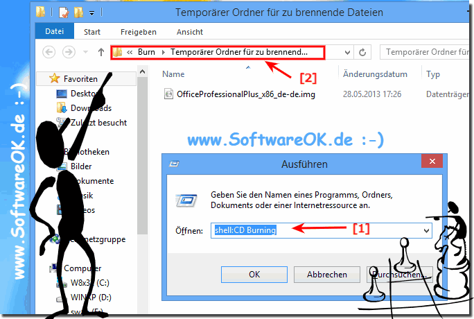 Wo finde ich in Windows-8 den Temporrer Ordner fr zu brennende DVD oder CD Dateien?