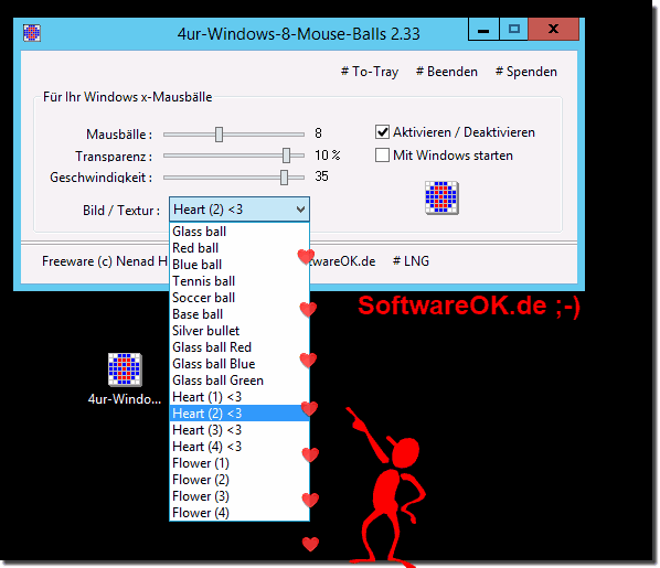 Herzen und Blumen fr den Windows Mauszeiger!
