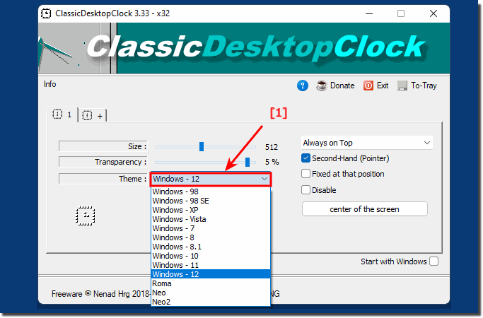Windows 12 design der klassische Desktop Uhr! 