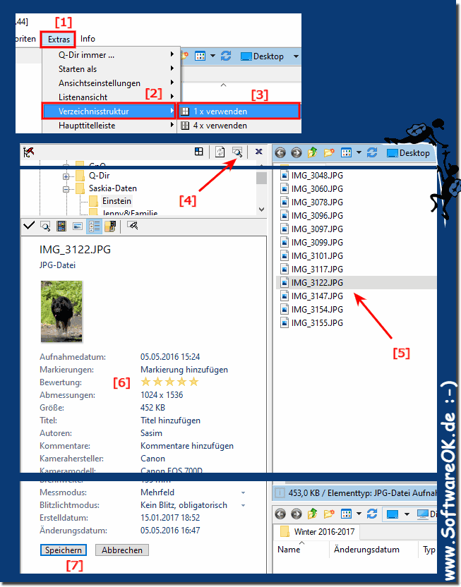 Die Bilder Bewertung im alternativem Explorer unter Windows machen!