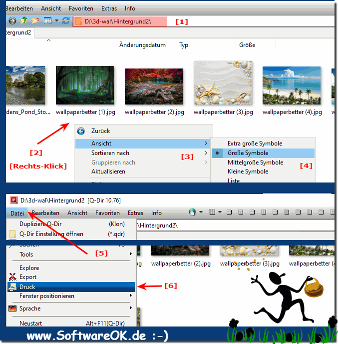 Im Datei Explorer Foto bersicht drucken!