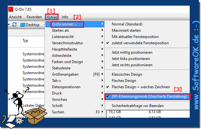 Unscharfe Darstellung bei hheren DPI Werten mit SetProcessDPIAware behoben!