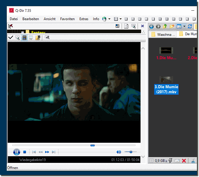 Videodateien direkt im Quad-Explorer betrachten unter Windows 10!