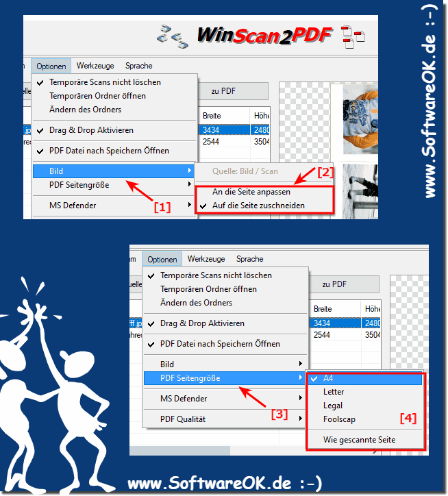 Korrektes Rotieren des Bildes  und Positionieren im PDF Dokument!