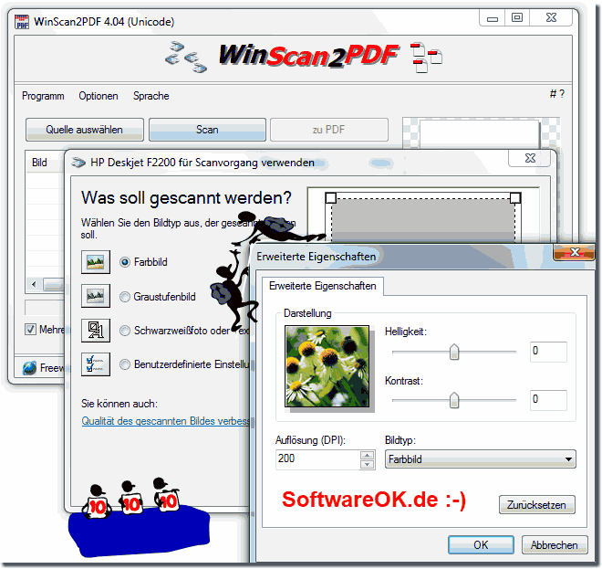 Scann und Qualitt in Win Scann 2 PDF!