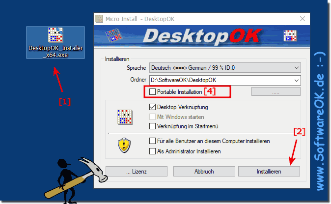 Installieren Sie DesktopOK auf Windows 10, 8.1, 7!