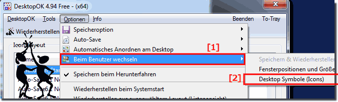 Wiederherstellen der Desktop Icons bei Benutzer Wechsel!