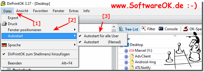 Ordner Ausdruck aus Autostart aktivieren oder deaktivieren!