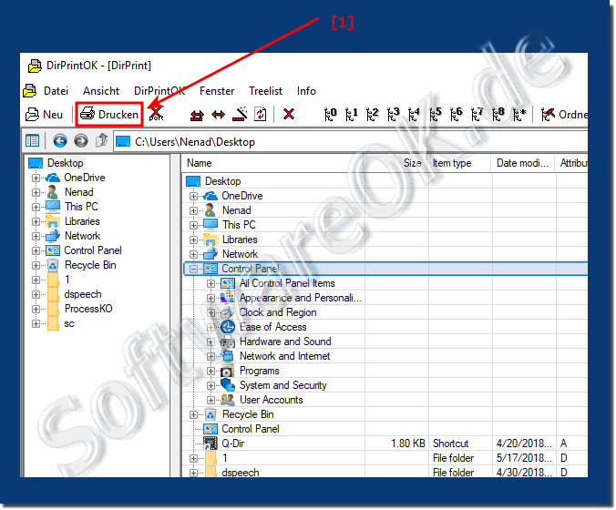 Verzeichnis drucken!