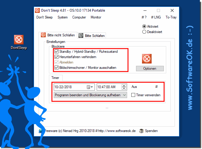 Das Standby-Blockier-Computerprogramm!