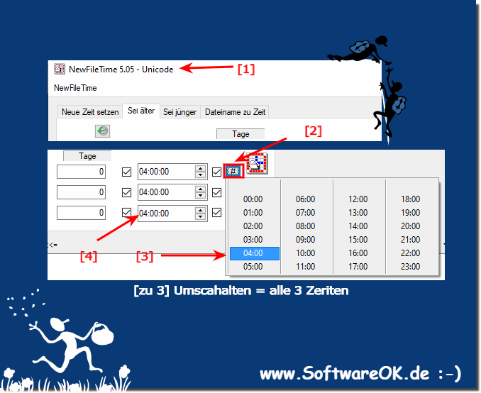 Schnell eine feste Uhrzeit fr die Datei-Zeit setzen auf MS Windows OS!