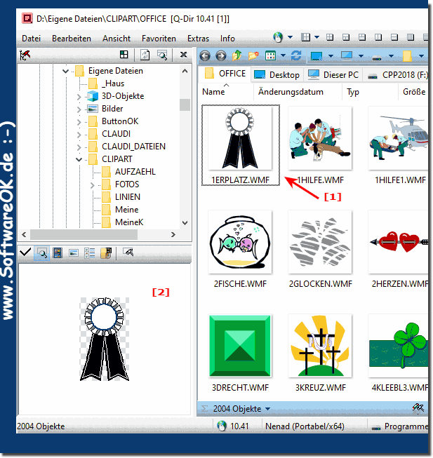 WMF und EMF im Quad Explorer Q-Dir auf MS Windows!