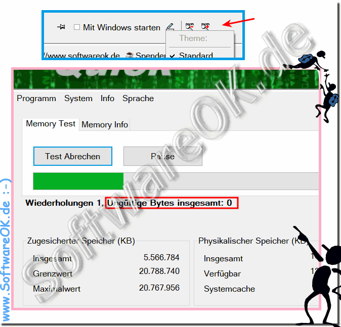 Sie brauchen keine Windows Lupe um beim Arbeitsspeicher die Fehler zu entdecken! 