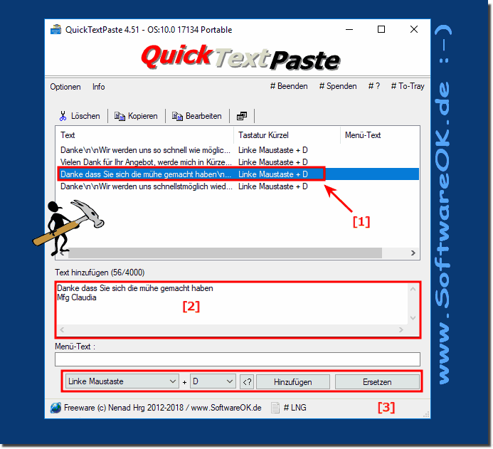 ndern von Texten frs schnelle Einfgen via Zwischenablage!