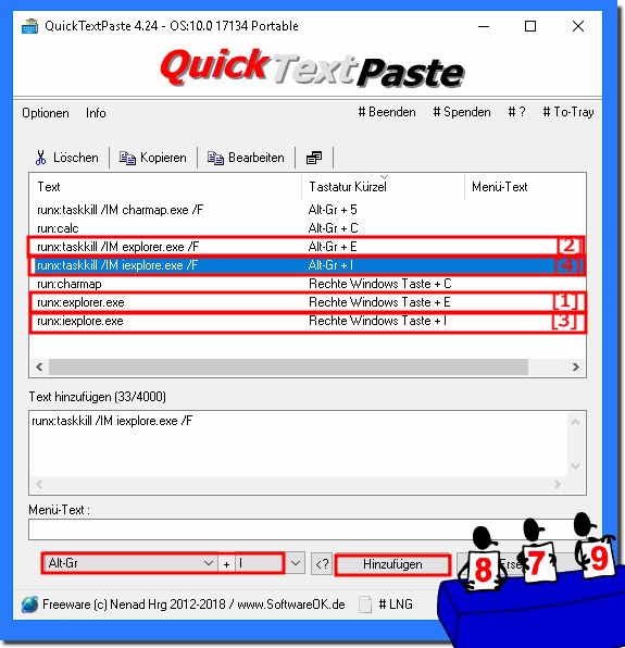 Erstelle Datei und Internet Explorer Tastaturkrzel fr Windows!