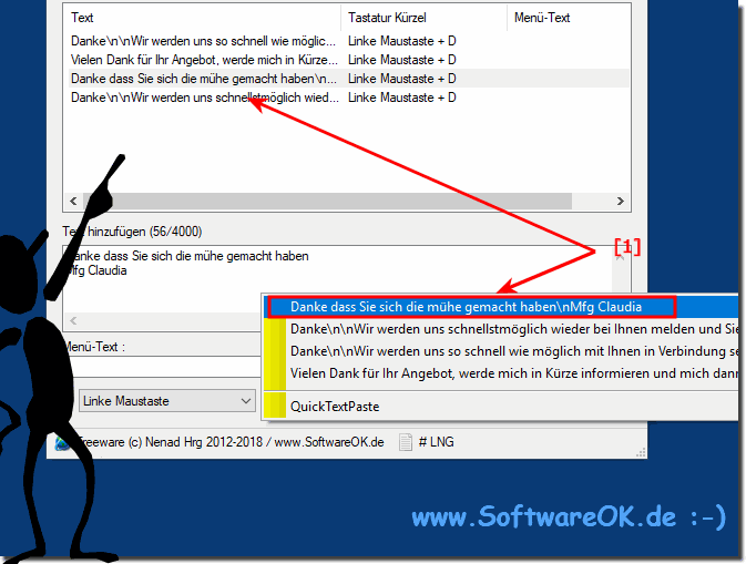 Schnellen ndern von Texten und Tastenkrzel!