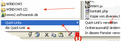 Schneller Ordnerwechsel und Programm Parameterübergabe mit Quick-Links