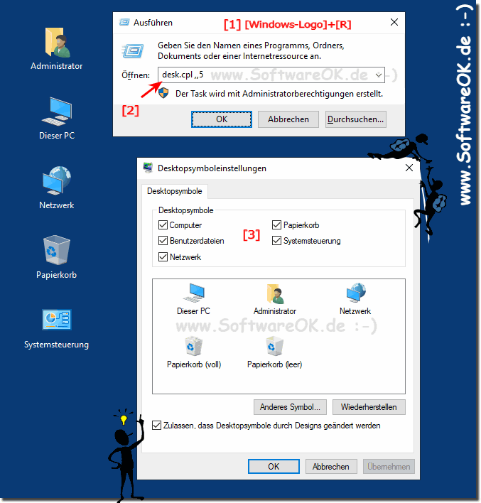 Desktop Symbole auf MS Server 2019, 2016 aktivieren!