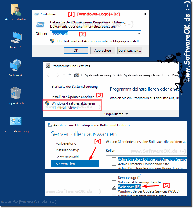 Auf Windows Web Server das ISS HTTP und FTP installieren einrichten!