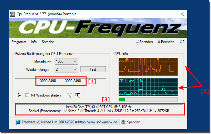 Die ermittlung der CPU-Frequenz und die Wichtigste CPU-Infos!