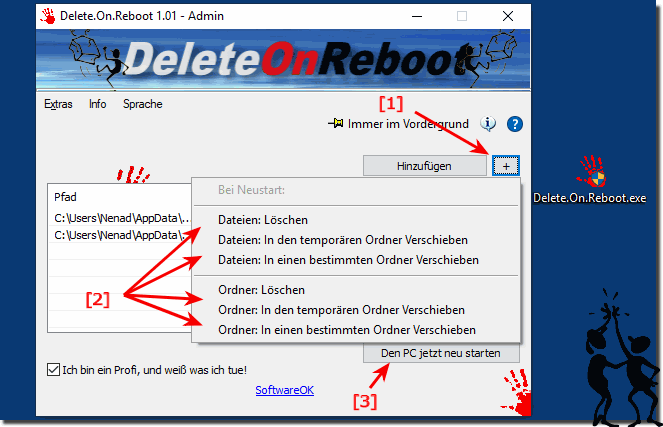 Dateien beim Neustart vom Windows PC lschen oder versieben!