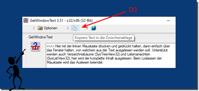 Windows Texte aus Fenstern abfragen und ab in die Zwischenablage!