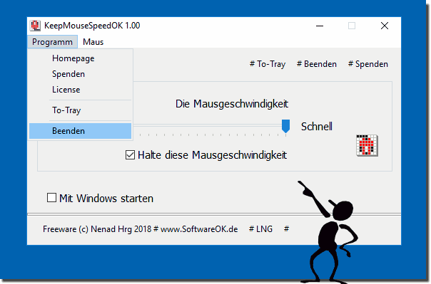 Mouse Geschwindigkeit Halten!