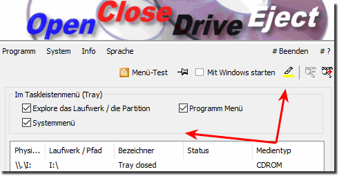 Einstellungen ffnen, Schlieen, Laufwerk, DVD auswerfen, USB, CD, Blue-Ray!
