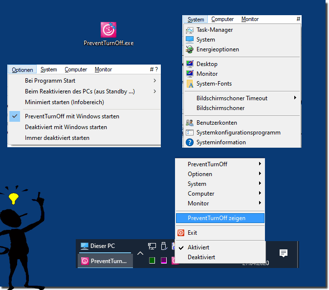 Im To-Tray Infobereich der Windows 10 Taskleiste!