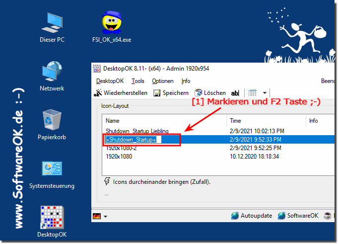 Automatisch gespeicherte Windows Desktop Icons Layouts Umbenennen!