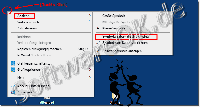 Deaktivieren Sie das automatische Anordnen der Symbole unter Windows!