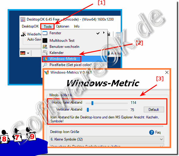 Desktop Symbol Abstand vergrößern, Windows 10, 8.1, ...!
