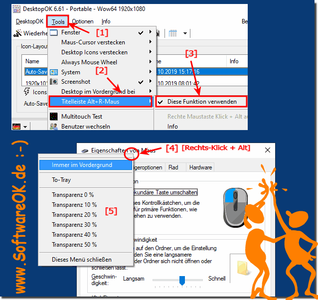 Fenster immer im Vordergrund unter Windows