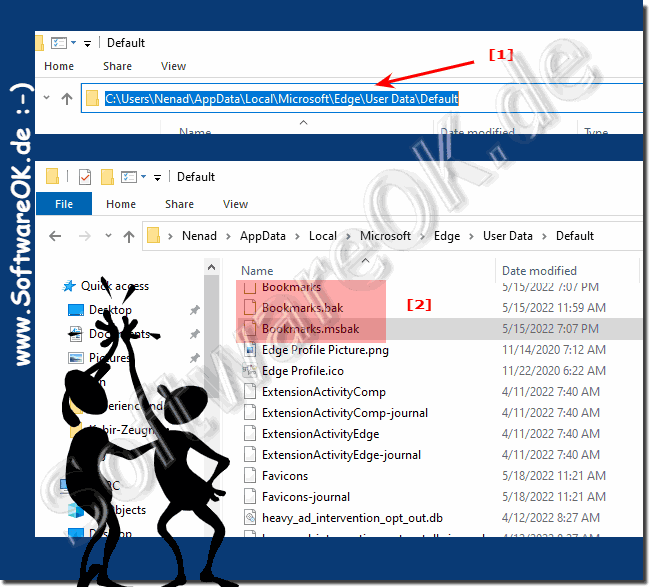 Speicher-Ort der neu Edge Favoriten auf MS Windows OS!