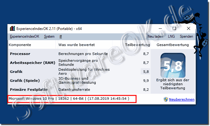 Der schnellste Weg, um den Leistungsindex unter Windows 10 zu sehen!