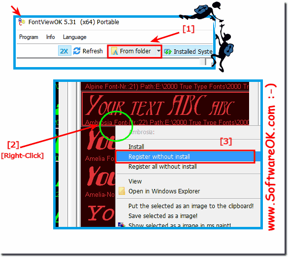 Verwenden Sie die Schriftarten, ohne die Schriftart unter Windows 10, 8.1 zu installieren!